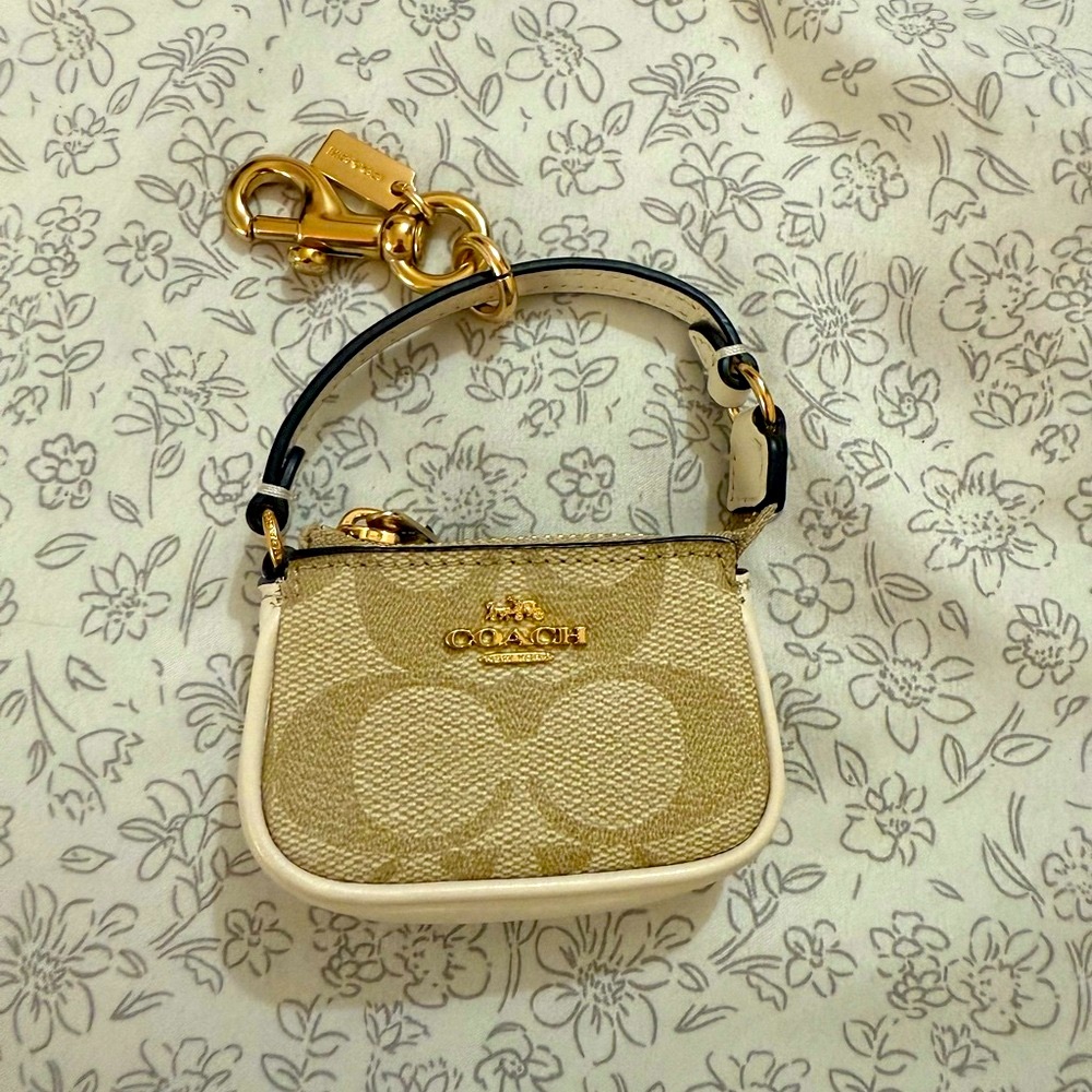 Coach mini nolita bag charm signature canvas